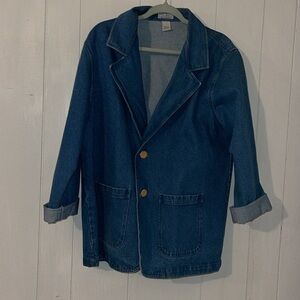 Vintage The Blue 💯 cotton denim jacket size large